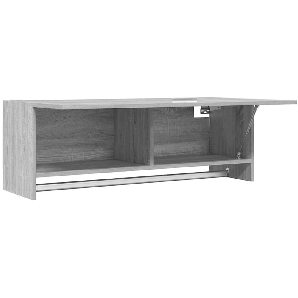 vidaXL Single Flap Door Grey Sonoma Wardrobe with Hanger Bar Image 4