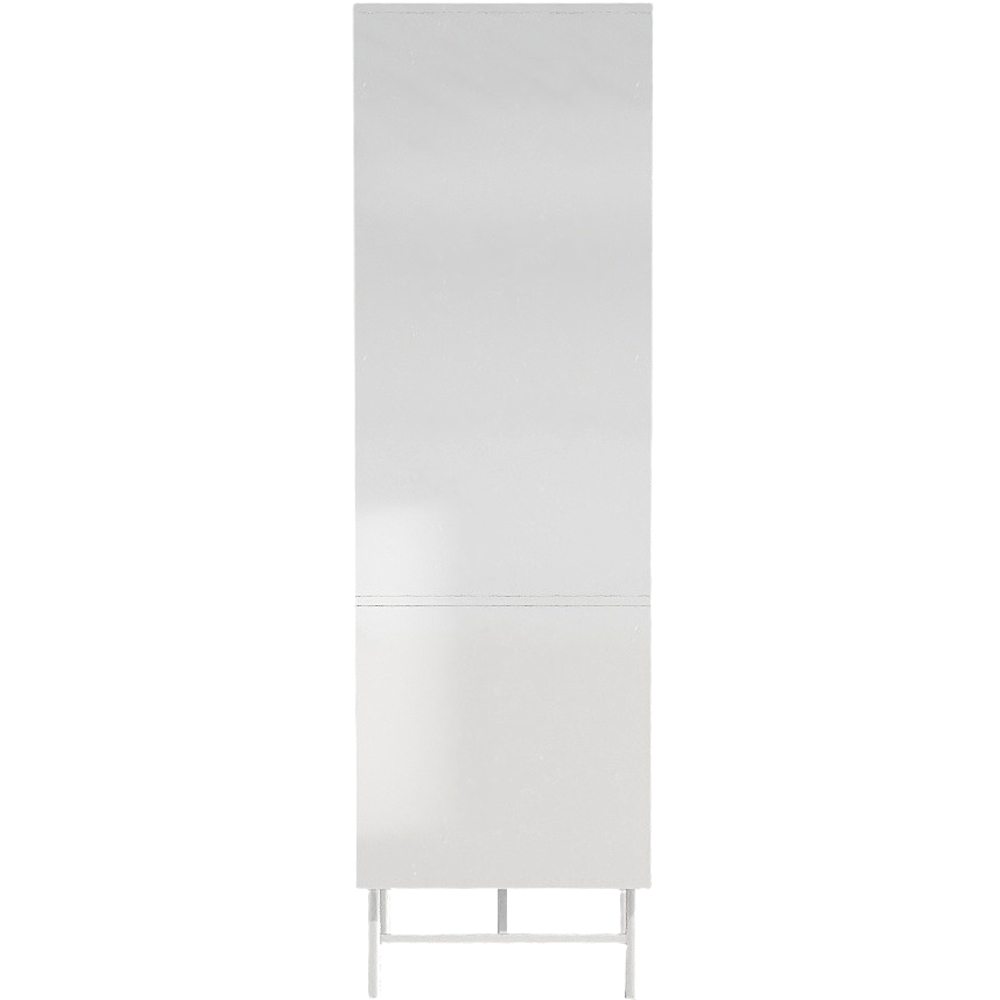 H&O Direct 2 Door 2 Drawer White Striped Wardrobe Cabinet with Hanging Rail Image 4