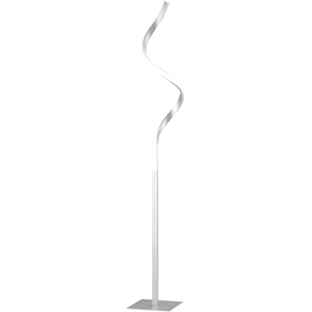 HOMCOM Silver Modern Spiral Floor Lamp Image 1