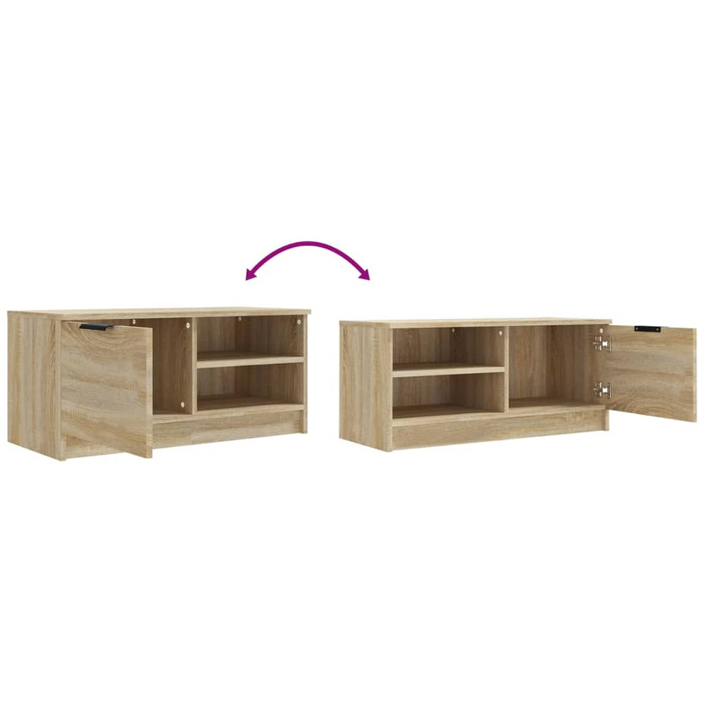vidaXL 2 Door 2 Open Shelf Sonoma Oak TV Cabinet Set of 2 Image 8