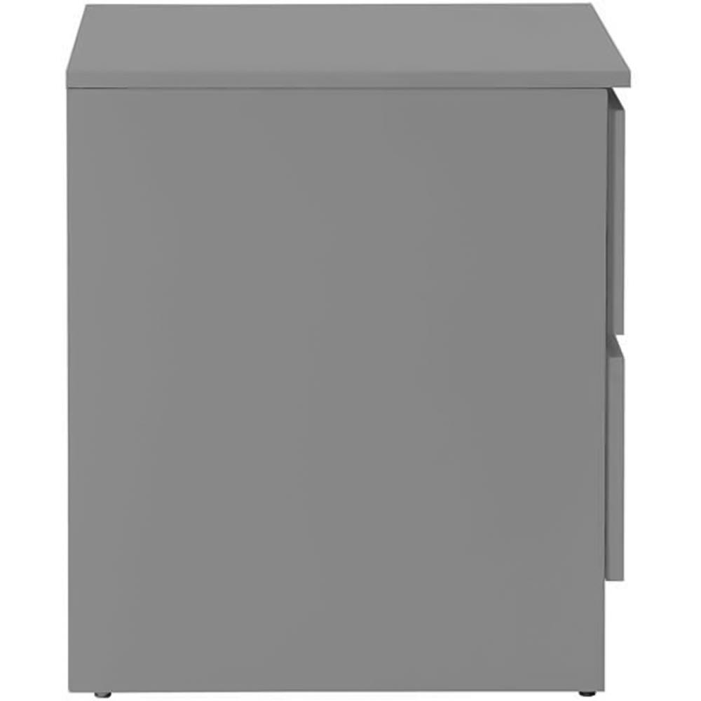 Oslo 2 Drawer Grey Bedside Table Image 5