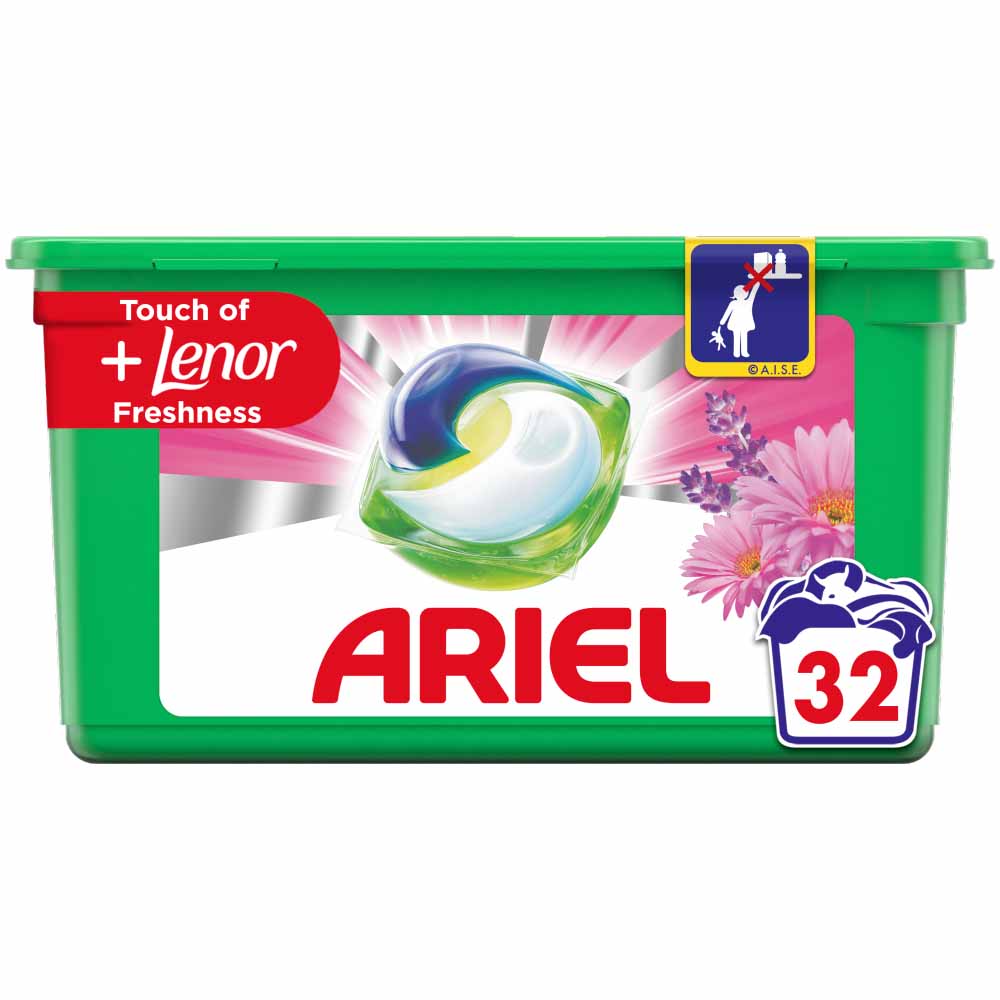 Ariel+ Lenor All-in-1 Wash Capsules 32 Wash Image 1