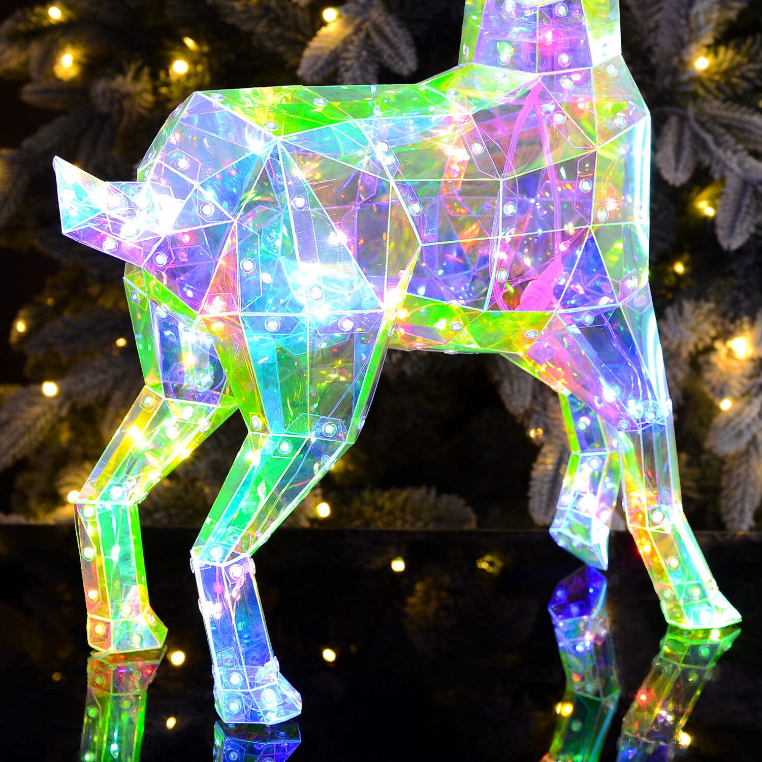 Iridescent Diamante Nose Reindeer Image 8