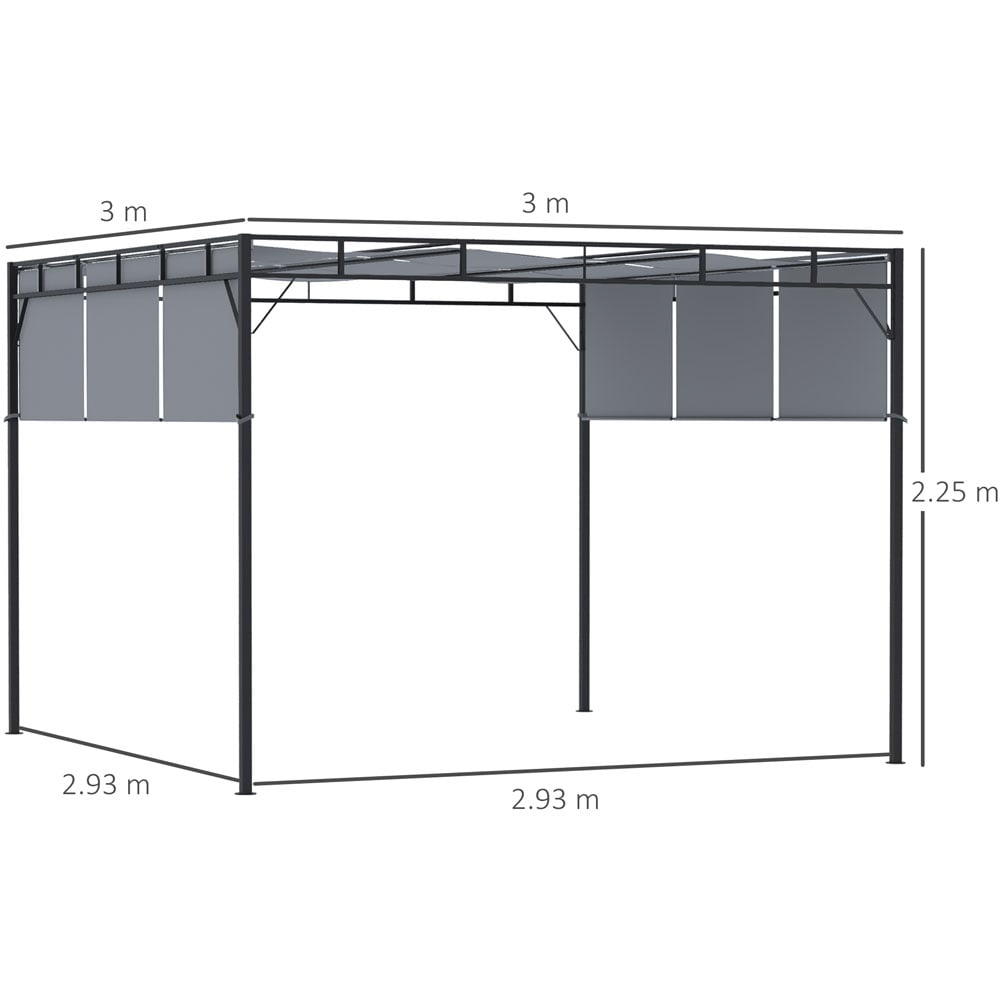 Outsunny 3 x 3m Steel Pergola Image 5