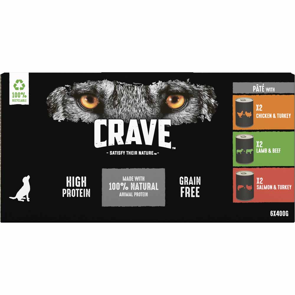Crave Tin Mixed in Pate Dog Food 6 x 400g Image 3