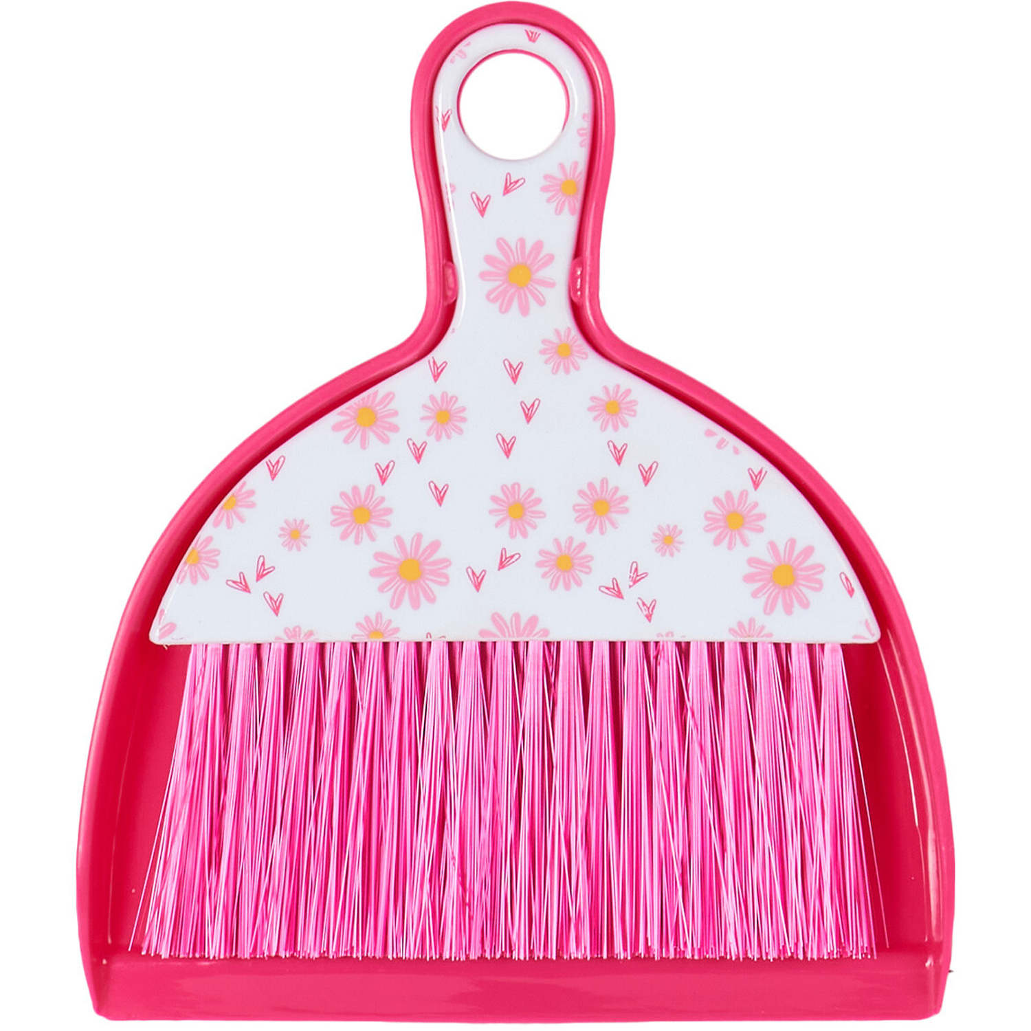 Daisy Pink Mini Brush and Dustpan Image 1