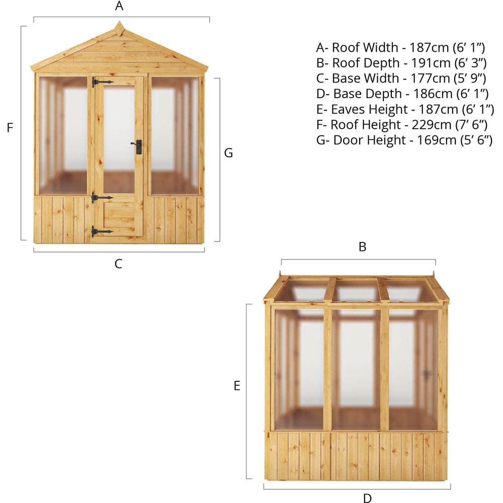 Mercia Woodsman Apex Polycarbonate 6 x 6ft Greenhouse Image 8