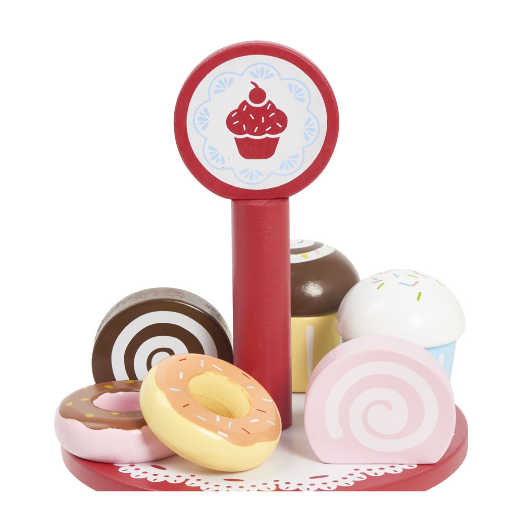 Wilko Let's Pretend Wooden Cake Stand Play Set Image 3