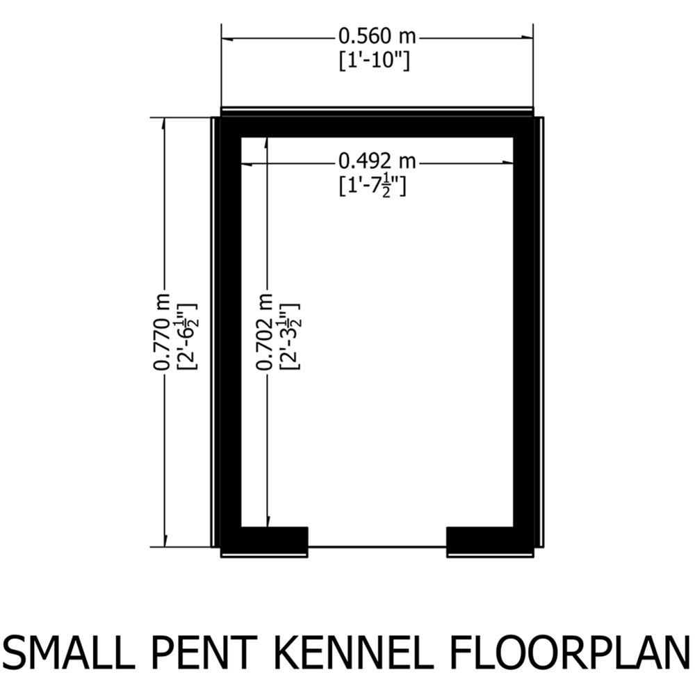 Shire 2.5 x 1.8ft Shiplap Pent Dog Kennel Image 8