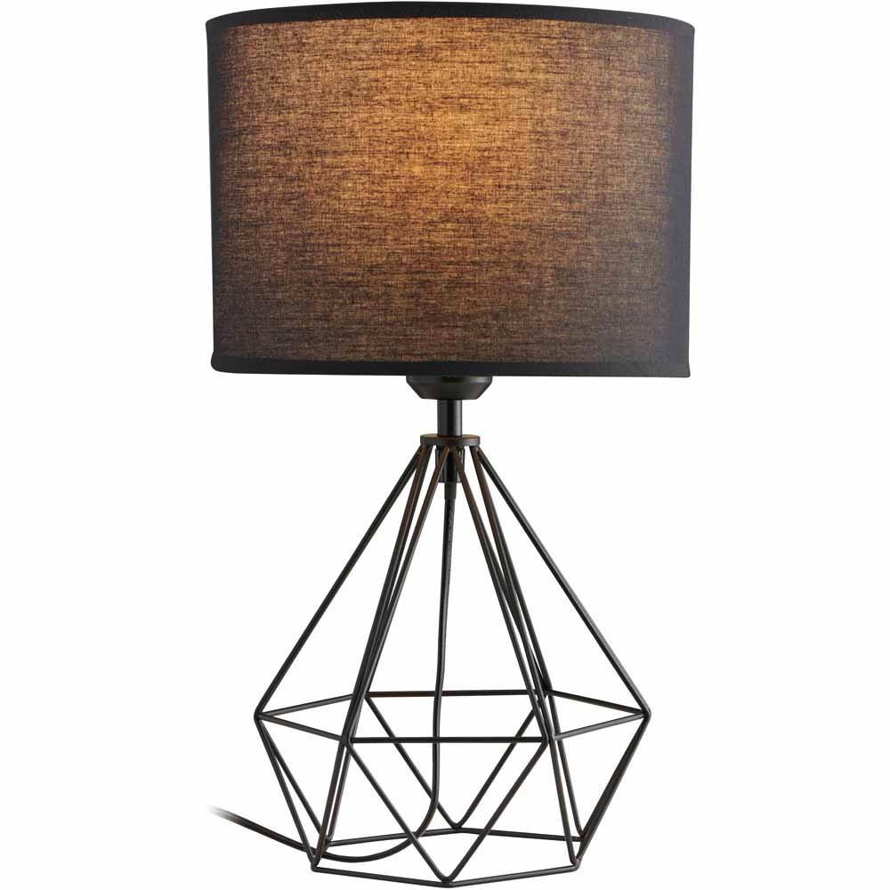 Wilko Black Matt Wire Table Lamp Wilko