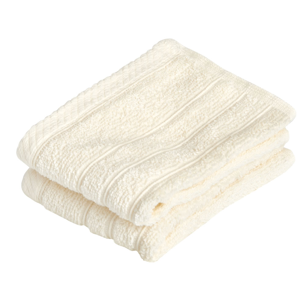 Wilko Soft Cream Face Cloths 2 pack Wilko