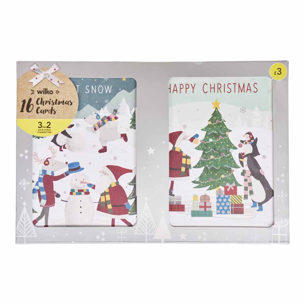 Duo Santa Christmas Cards 16 pack Image