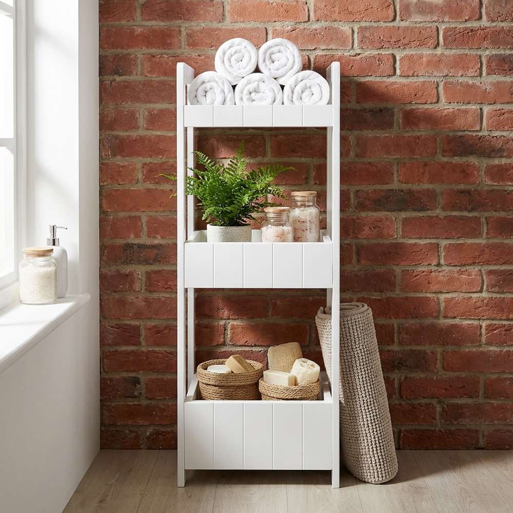 Kingston White Bathroom Caddy Image 5
