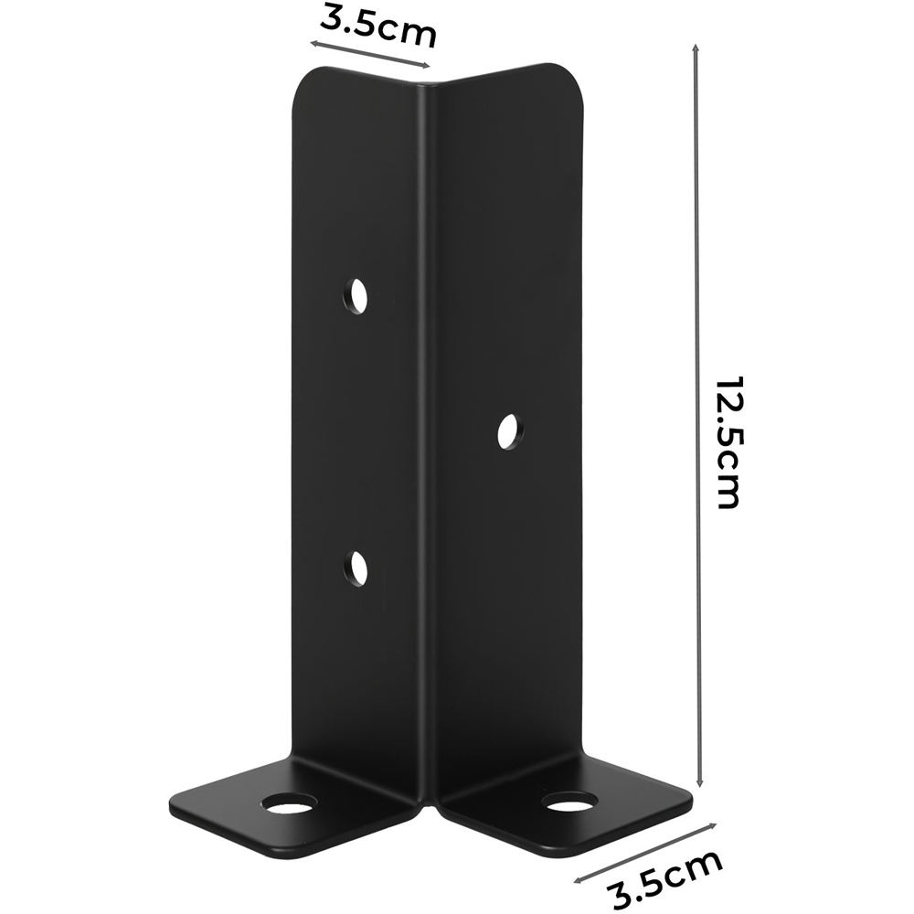 Traderight 8 Piece Black Iron Fence Post Support Bracket with Screws Image 7