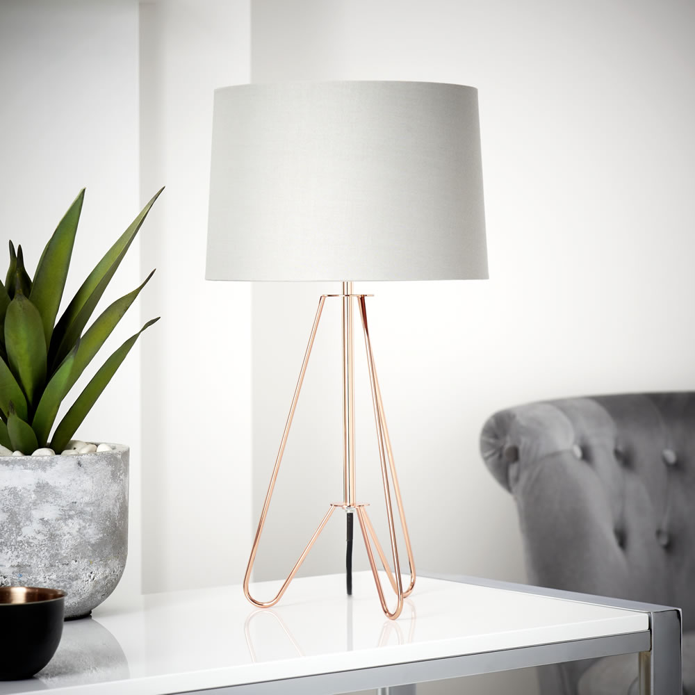 The Lighting and Interiors Gold and Cream Ziggy Tripod Table Lamp Image 5
