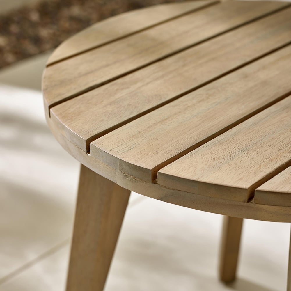Furniturebox Niort Round Wooden Outdoor Side Table Image 3