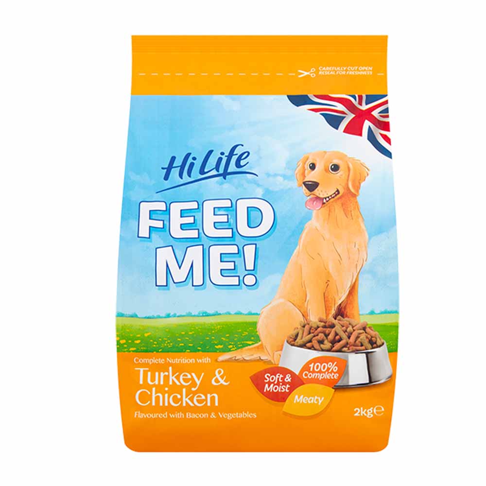 HiLife FEED ME! Turkey & Chicken With Bacon & Vegetables Dog Food 2kg Image 1