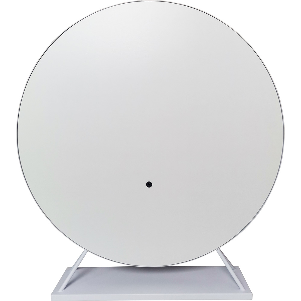 White Round Standing Hollywood LED Mirror Image 3