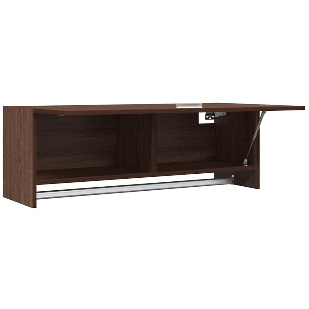 vidaXL Single Flap Door Brown Oak Wardrobe with Hanger Bar Image 4
