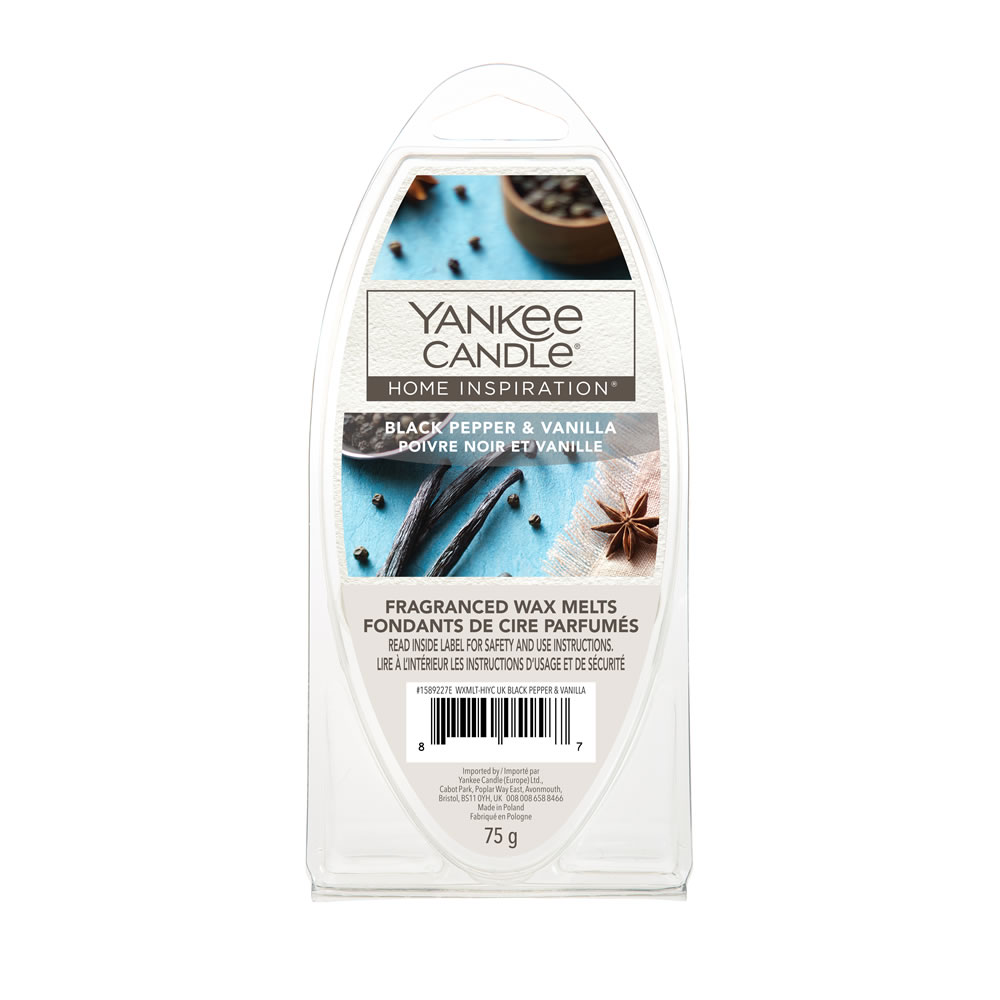 Yankee Candle Black Pepper and Vanilla Wax Melts 5 pack Wilko