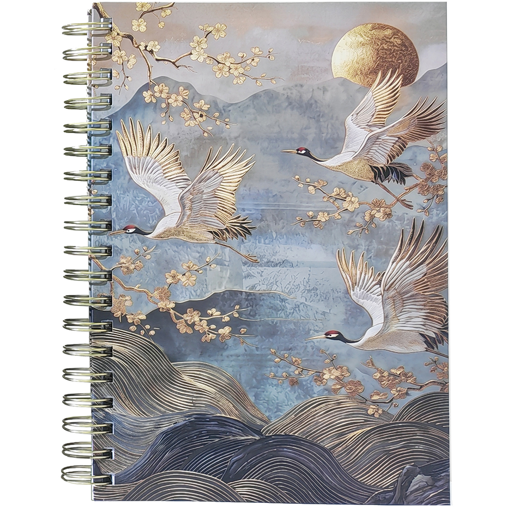 Vintage Crane Print B5 Notebook Image 3