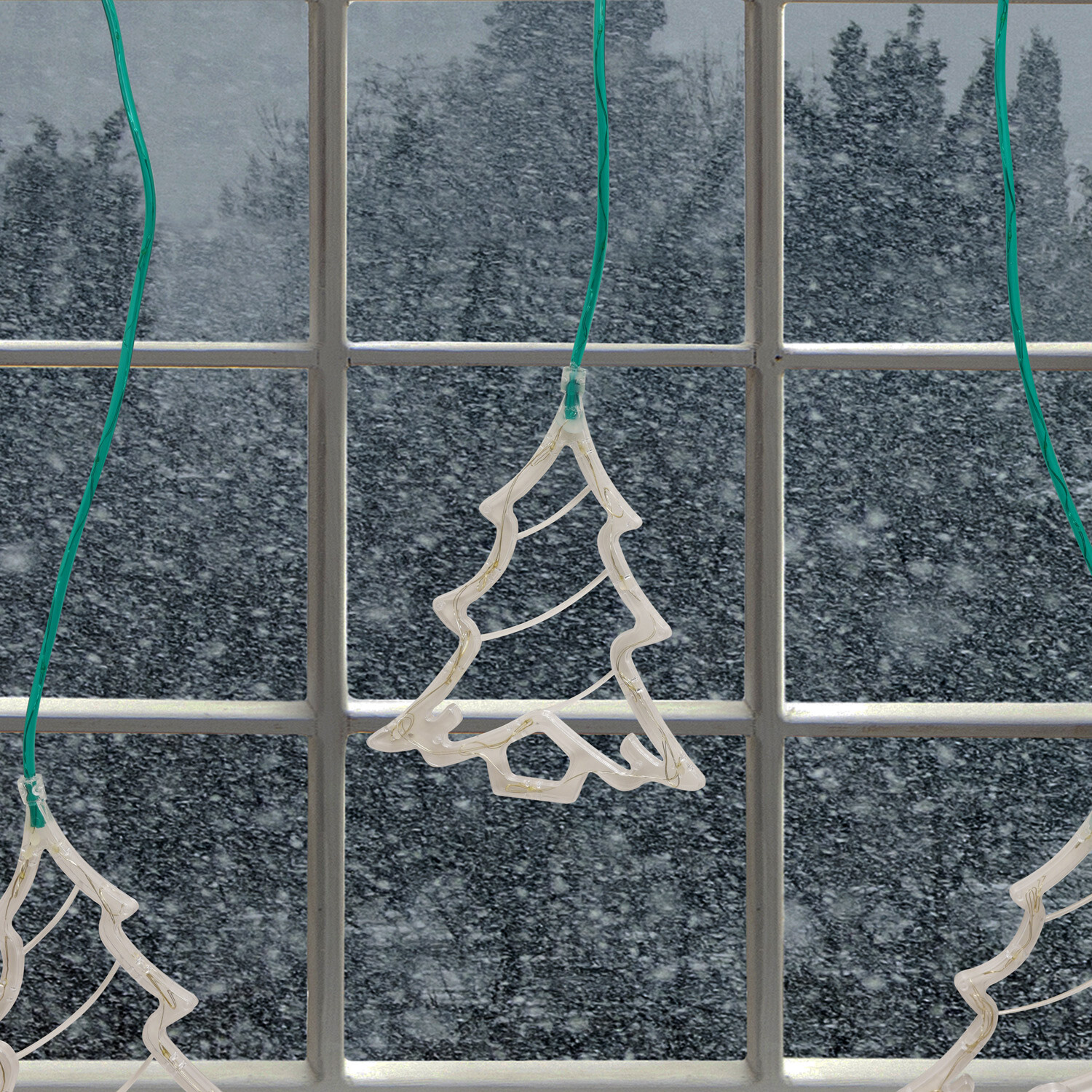 160 LED Christmas Tree Curtain Lights Green Image 4