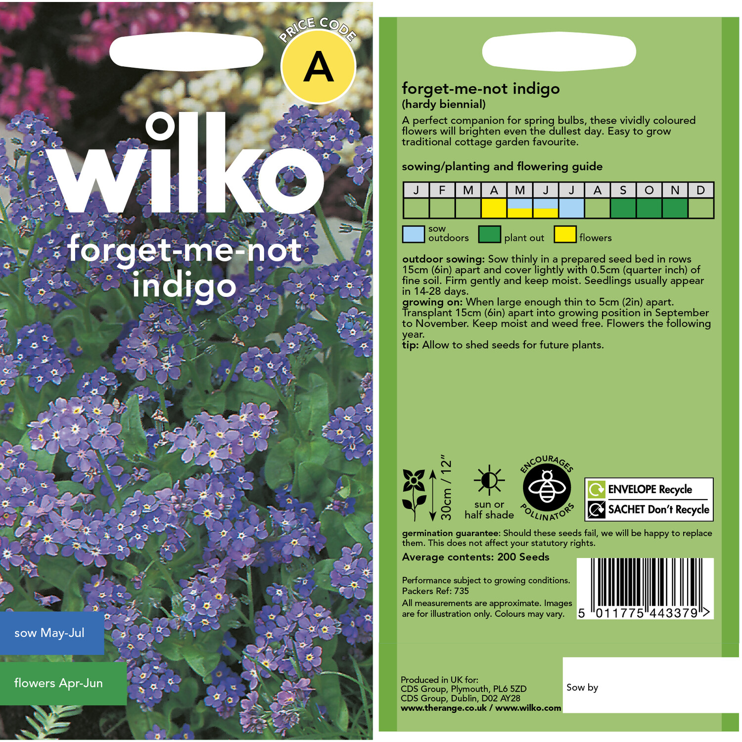 Wilko Forget Me Not Indigo Flower Seeds Image 3
