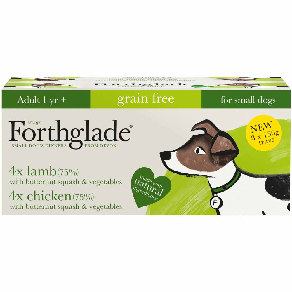 Forthglade Lamb and Chicken Grain Free Small Adult Dog Food 8 x 150g  - wilko