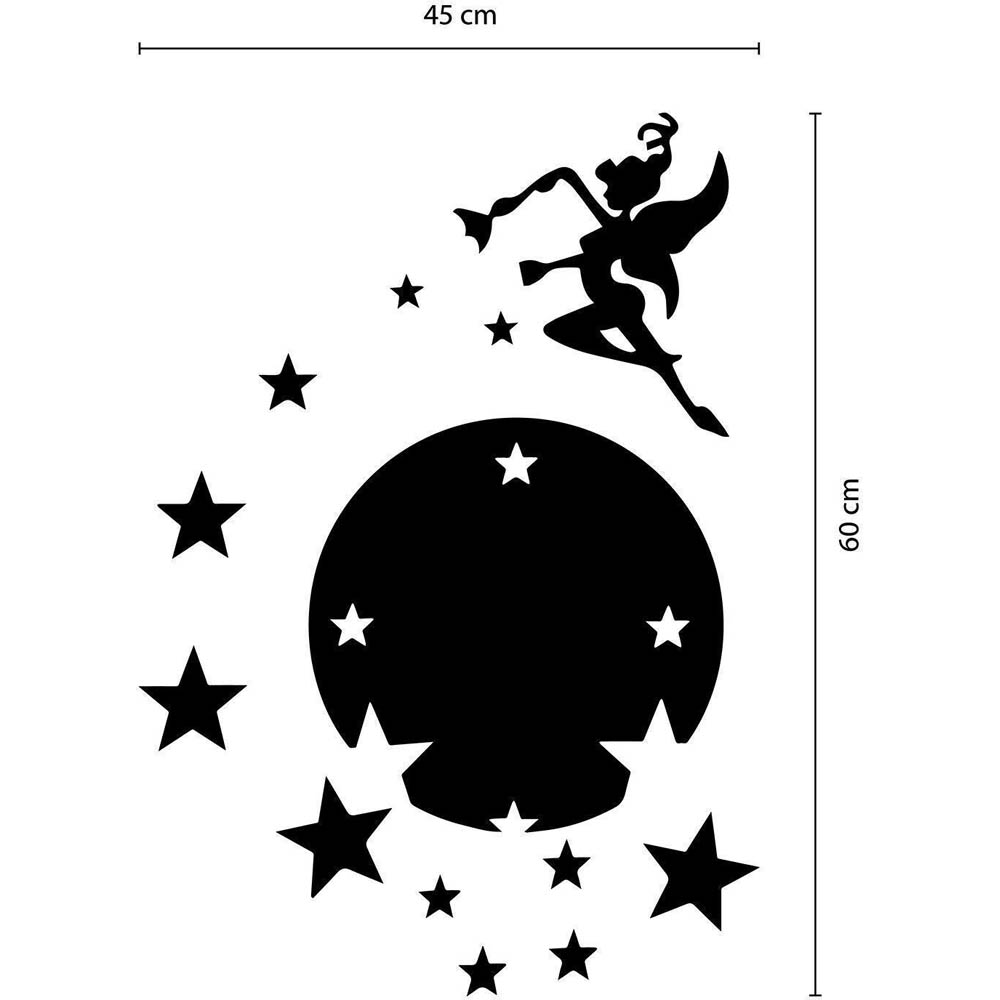Walplus Flying Fairy Tinker Bell with Stars Mirror Wall Stickers Image 7
