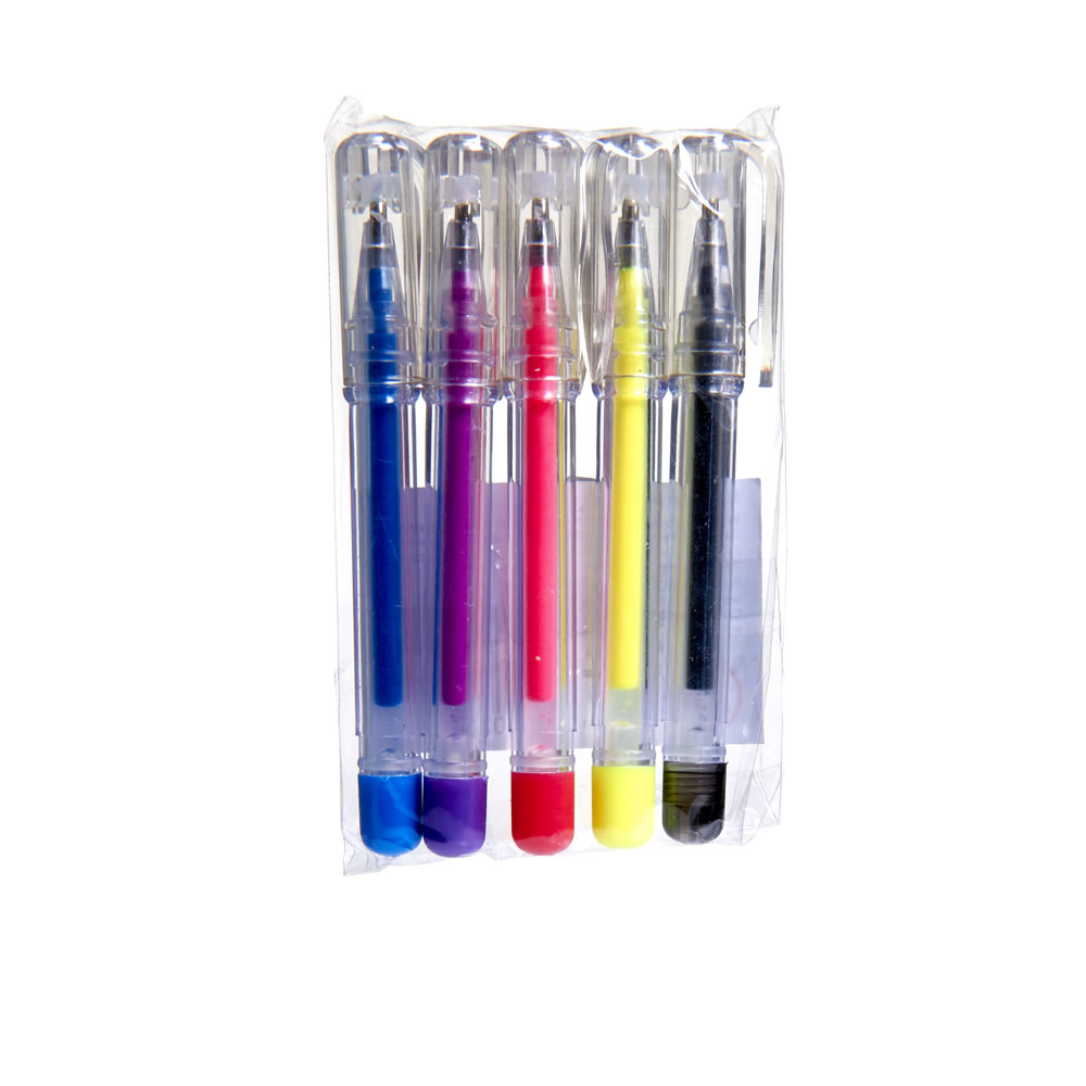 Wilko Mini Gel Pens 5 pack Image