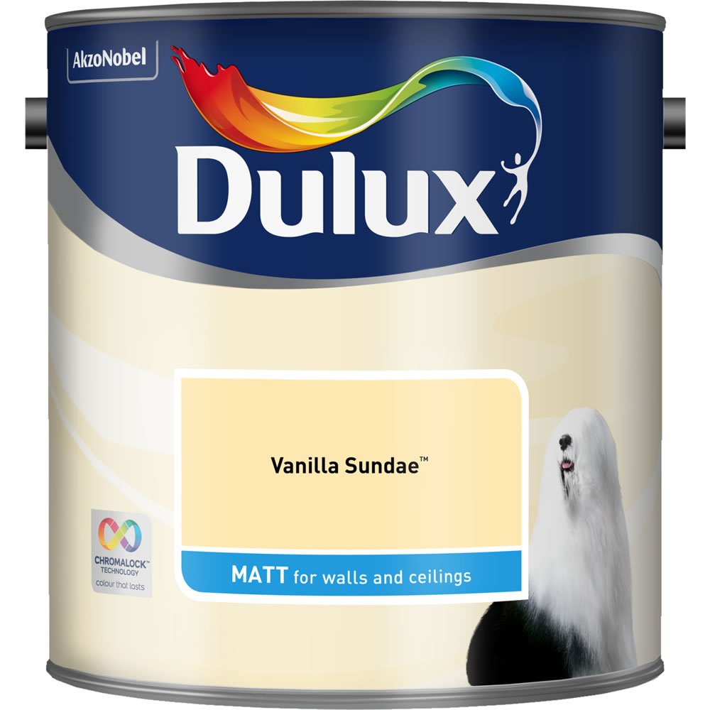 Dulux Walls & Ceilings Vanilla Sundae Matt Emulsion Paint 2.5L Image 2