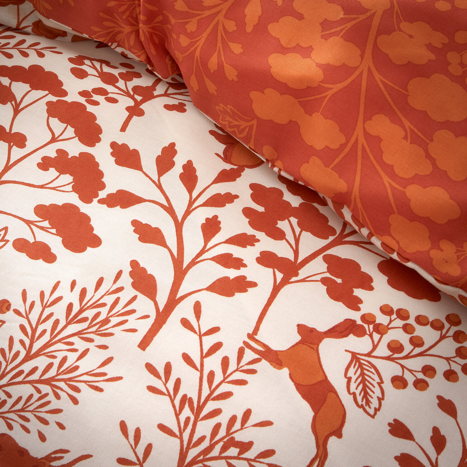 The Fall Collection Autumn Meadow Duvet Cover and Pillowcase Set - Rust / King Image 5