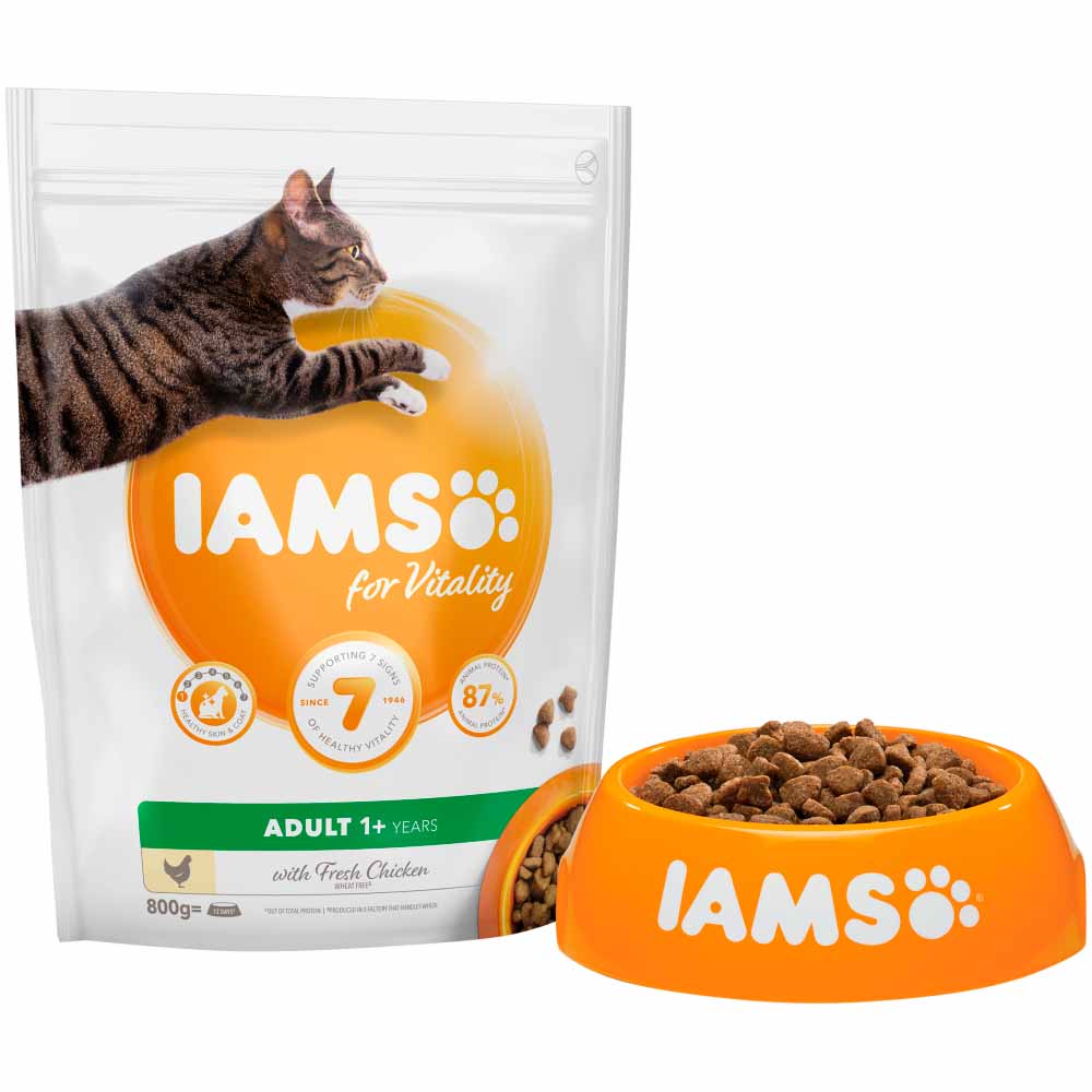 IAMS Vitality Adult Cat Food Chicken 800g Image 3