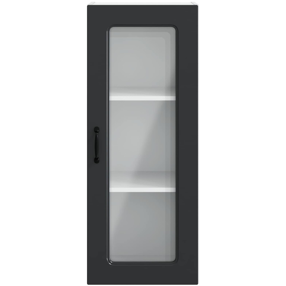 vidaXL Single Glass Door Black Kitchen Wall Cabinet Image 4
