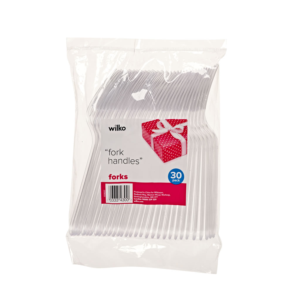 Wilko Clear Forks 30 Pack Image