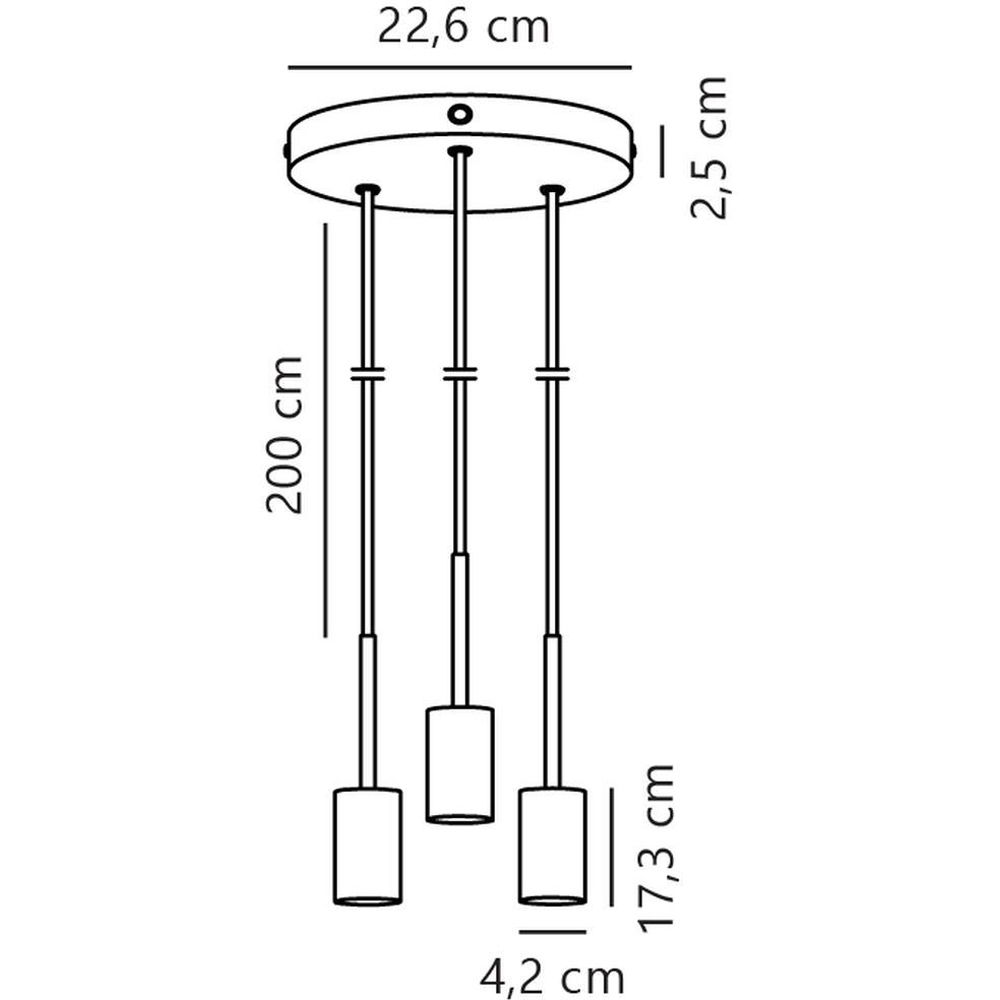 Nordlux Paco E27 3-Spot Brass Pendant Light Image 6
