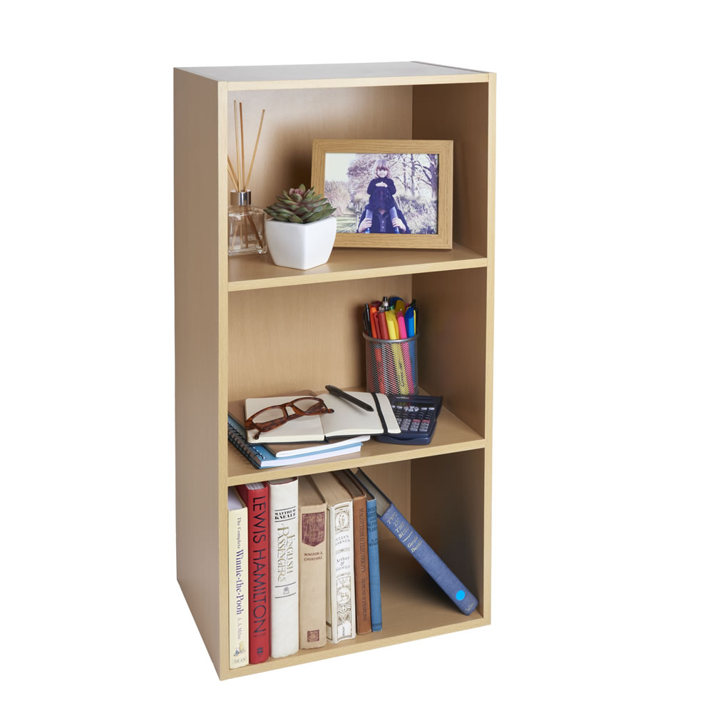 Wilko Functional 3 Tier Shelving Unit Oak Effect Wilko