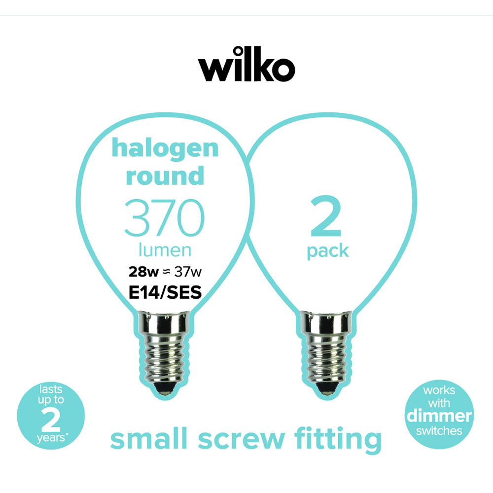 Wilko Halogen Bulb Round Ses Cap 28w 2pk Wilko