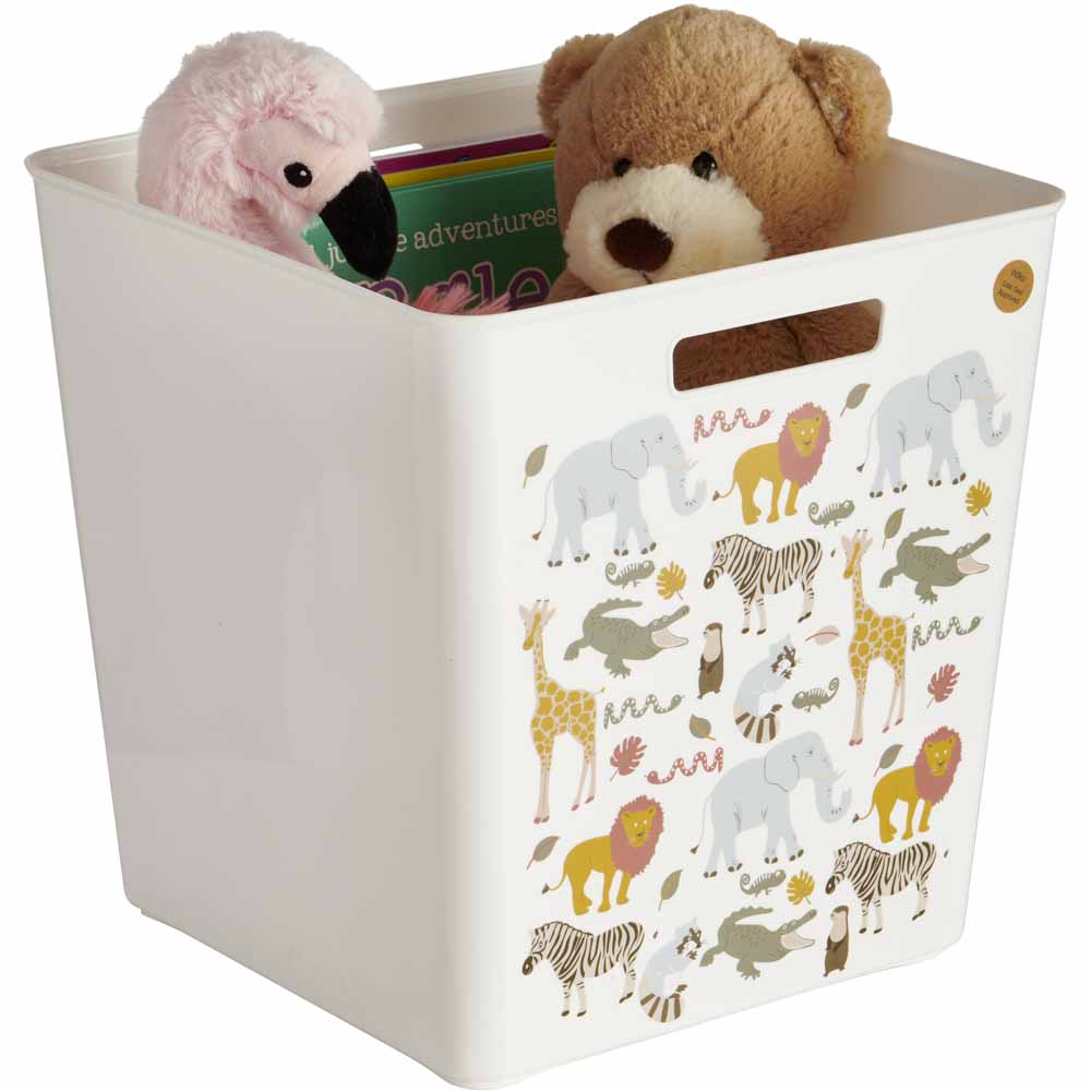 Wilko 30 x 30cm Animals Plastic Cube Storage Box Image 2