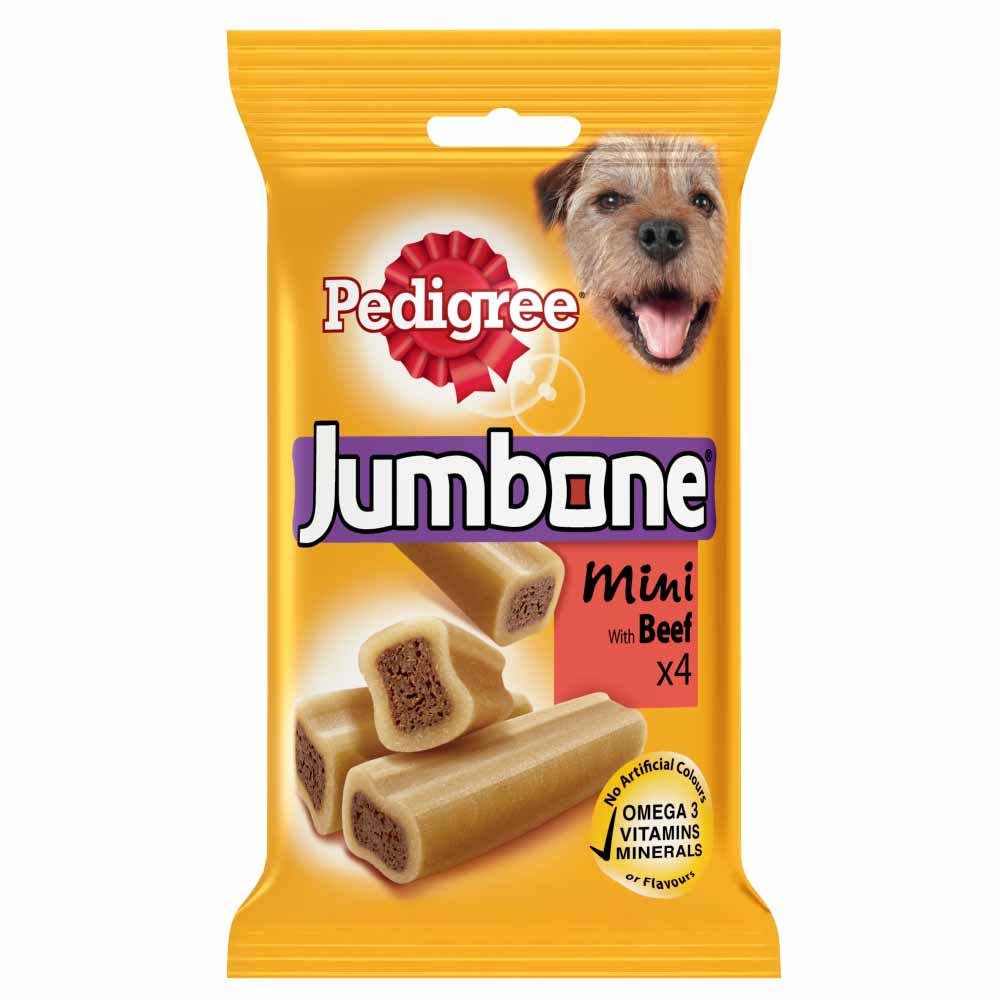 Pedigree 4 pack Jumbone Mini with Beef Dog Treats Image 2