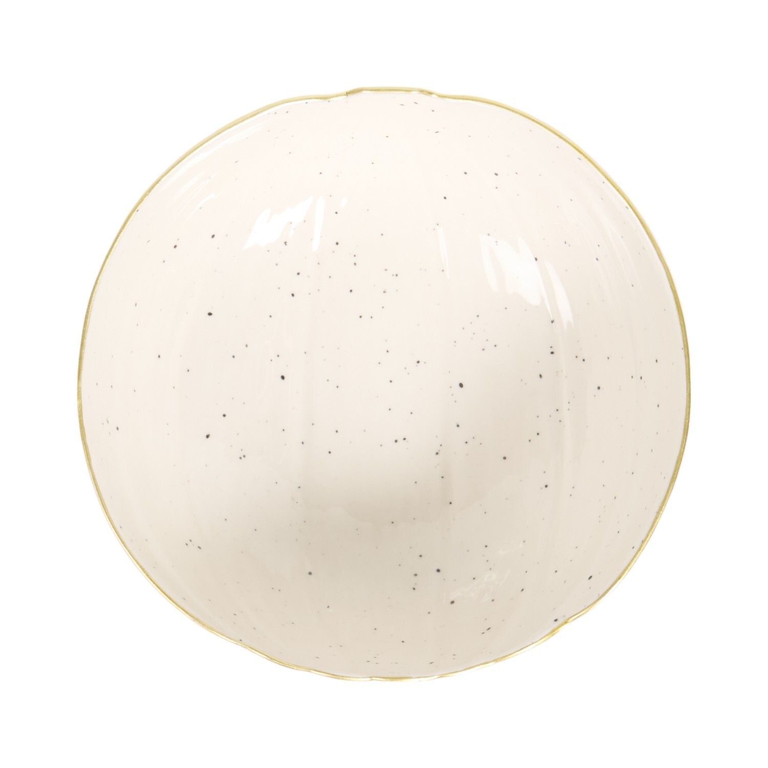 Pumpkin Gold Edge Bowl Cream Image 3