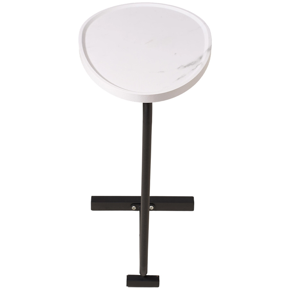 Living and Home Black and White C-Shape Side Table Image 5