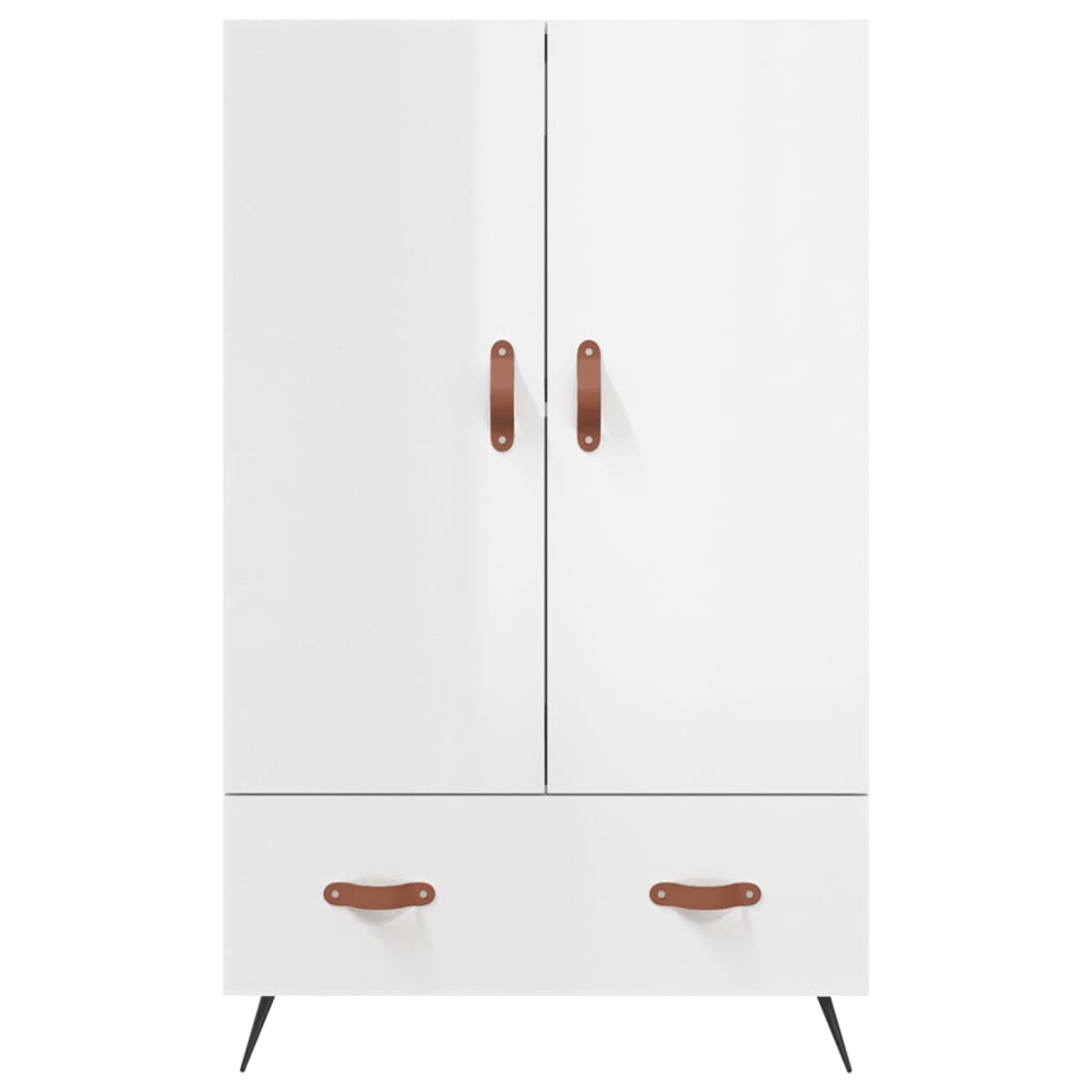vidaXL 2 Door Single Drawer High Gloss White Highboard Image 6