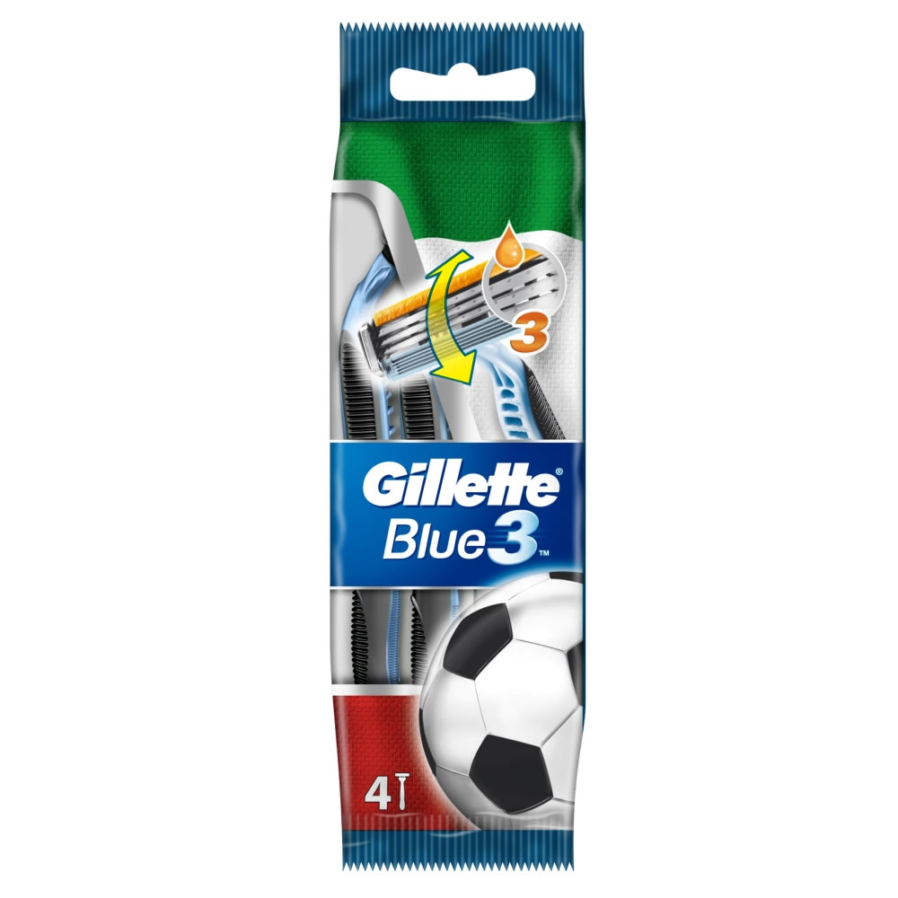 Gillette Blue III Men's Disposable Razor 4 pack Image
