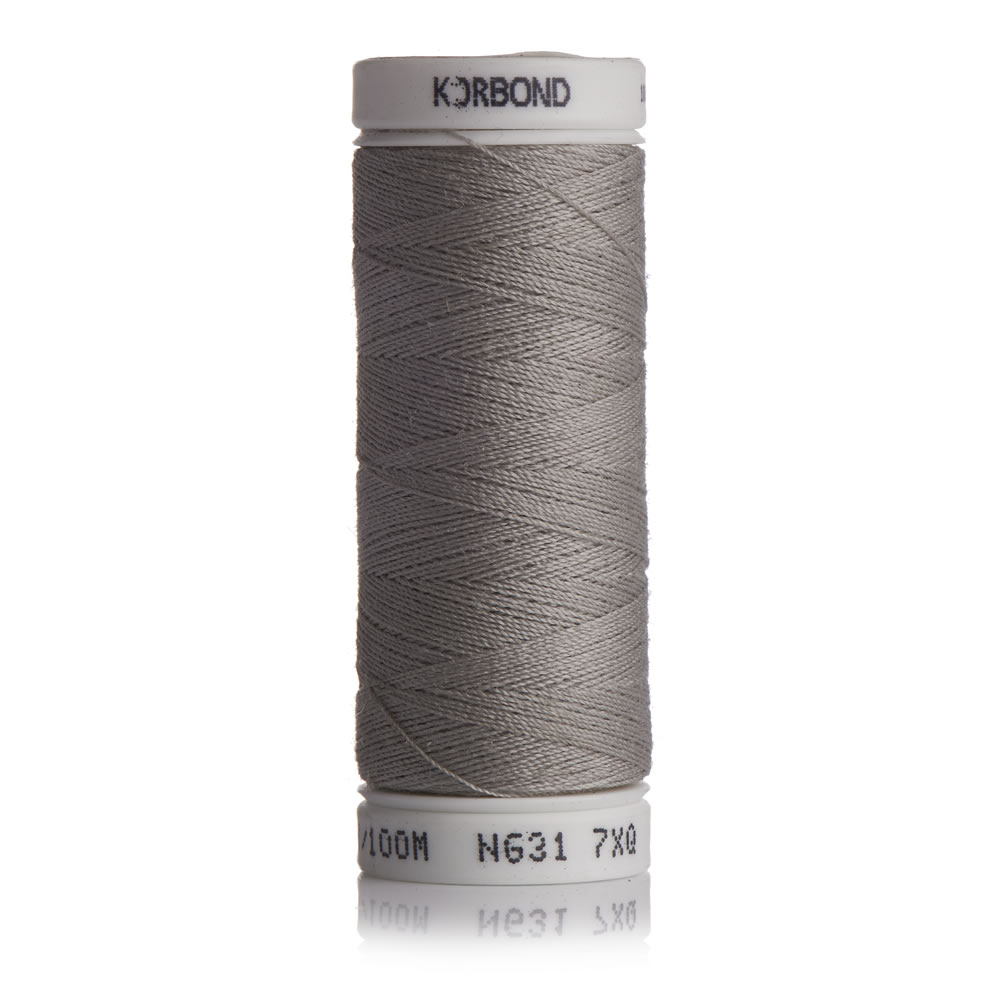 Korbond Grey Polyester Sewing Thread 100m Image