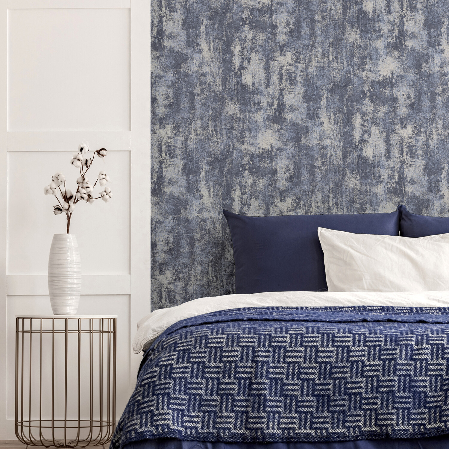 Stone Texture Wallpaper - Navy Gold Image 3