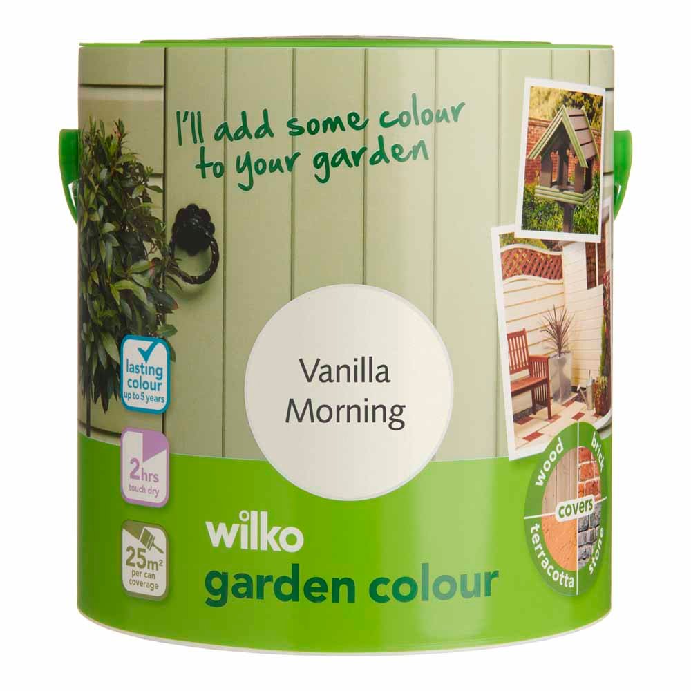 Wilko Garden Colour Vanilla Morning Wood Paint 2.5L Image 2