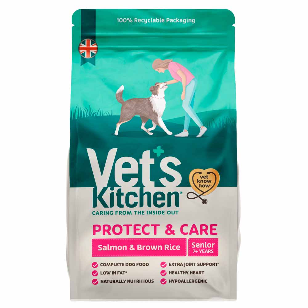 Vet's Kitchen Protect & Care Senior Dry Dog Food Salmon & Brown Rice 3kg Image 1