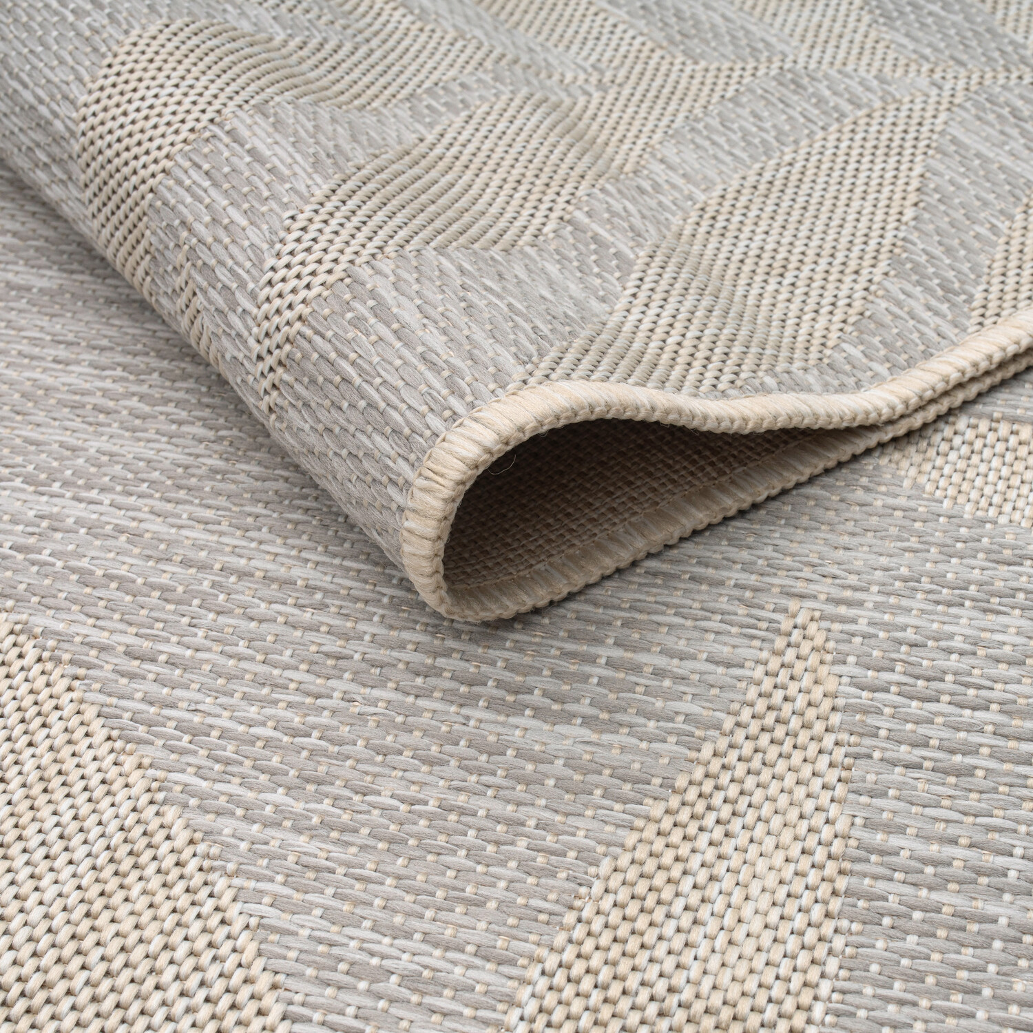 Leaf Indoor and Outdoor Rug Grey 120cm Image 3