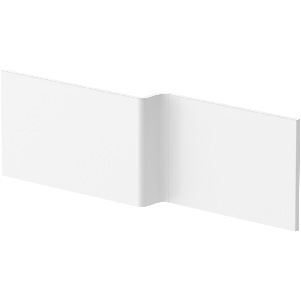 nuie White Square Shower Bath Front Panel 1600mm Image 1